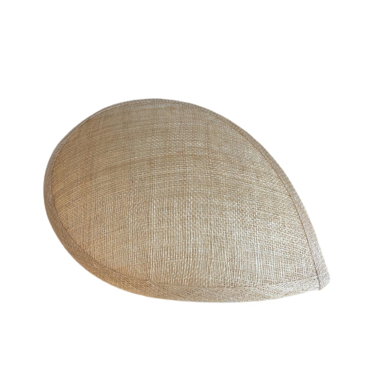 Bases para tocados de alta calidad con forma de lágrima grande para sombrerería, 23 x 16 cm (9 x 6 1/4 pulgadas) Natural