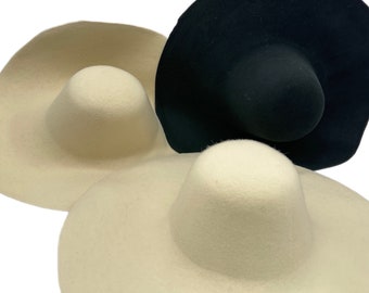 Set of 3 200 g Wool Felt Capeline Hat Bodies for Millinery