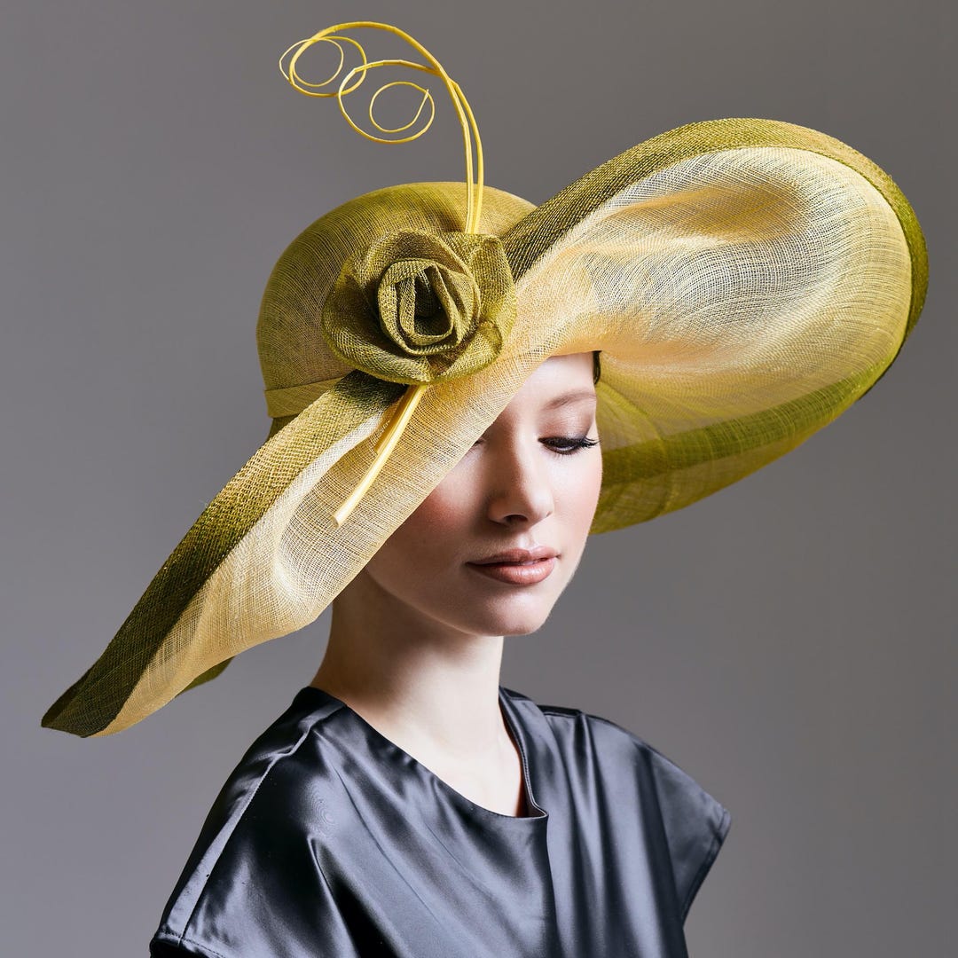 Adorable Wide Brim Hat With Flower Derby Wedding Party Headwear - Etsy