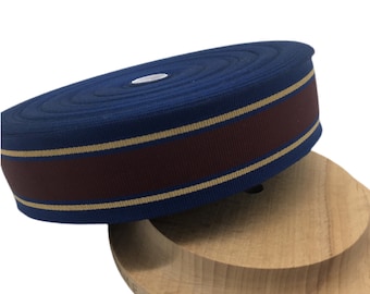 40mm Millinery Grosgrain Ribbon Multicolored Stripe for Millinery - 1yard