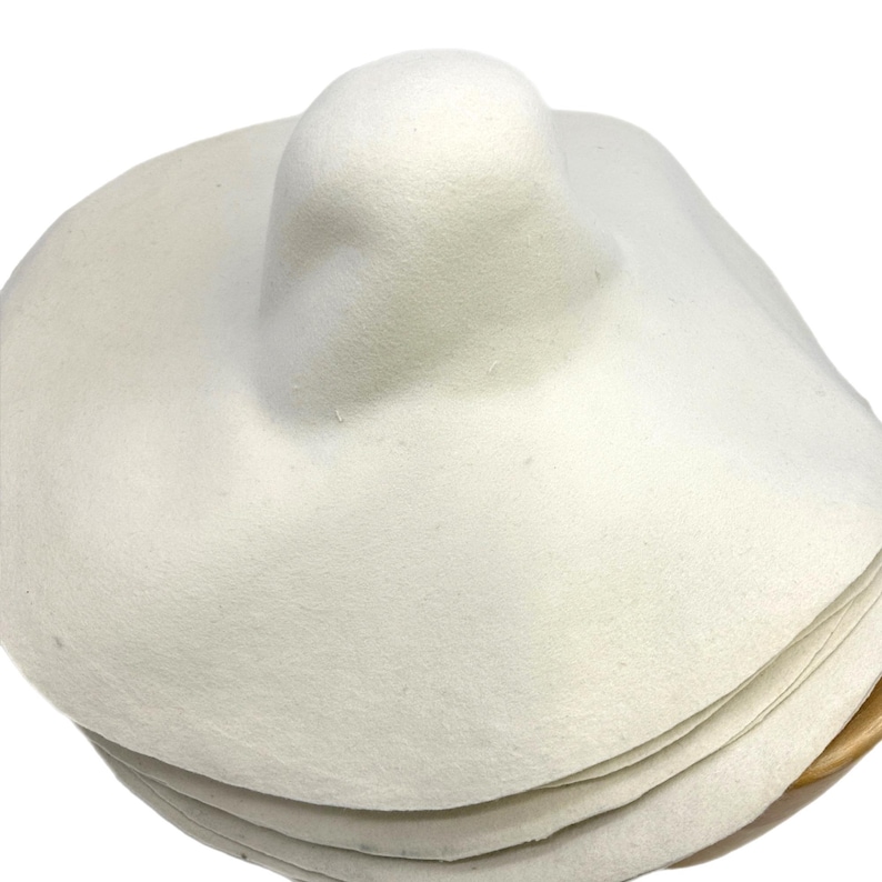 Giant Wool Felt Hat Bodies Millinery Capeline Blanks Set of 3 (250g) Set of 3Off white