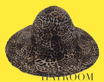 Wool Felt Animal Print Capeline: Flexible Brim Hat Making Supply