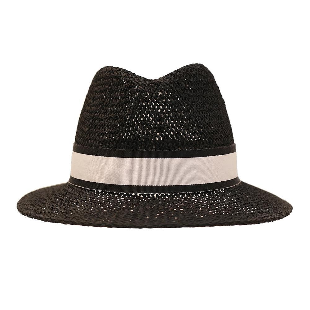 Black Straw Fedora Hat for Women Etsy