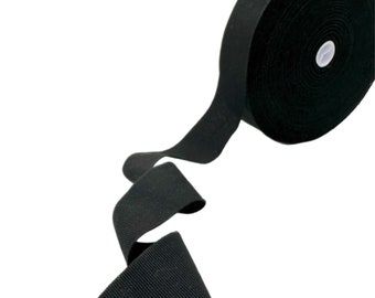 1,58 inch (40mm) Black Millinery Grosgrain Ribbon - 1yard