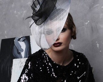 Kentucky Derby Hat Fascinator Statement Headband  Feather Organza Horse Racing Derbywedding Feather Floral Organza Headband Fascinator Hat  main image 3