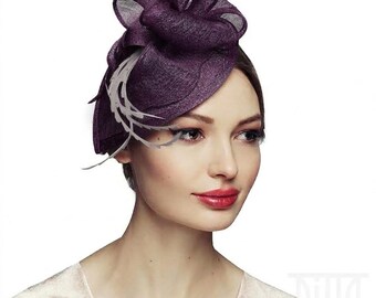 VINTAGE Pink Hat Net Veil Bird feather 7\