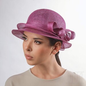 Lovely Cloche Hat with Bow Tea Party Church Headwear