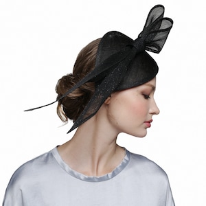 Black Fascinator Hat Derby Wedding Tea Party Headwear