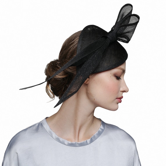 Black Fascinator Hat Derby Wedding Tea Party Headwear Etsy