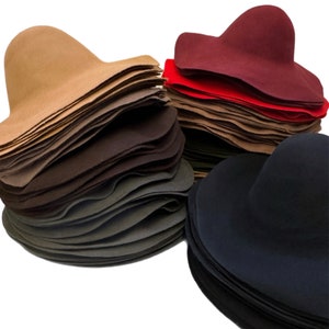 Set of 12 Heavy-Weight Wool Felt Capeline Hat Bodies Wholesale