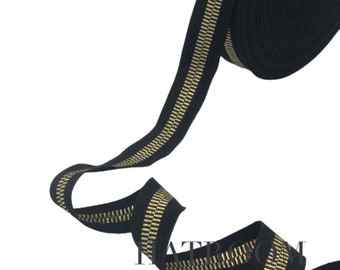 2,5 cm Hutband für die Herstellung von Hüten Gold Zipper - 1 Yard