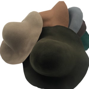 Set of 6 Heavy Weight Wool Felt Capeline Hat Bodies for Millinery