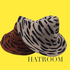 Wool Felt Capeline Animal Print Hat Body for Millinery
