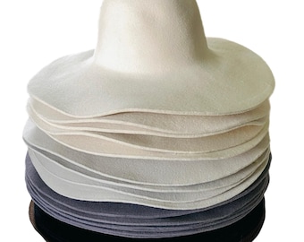 200g Rabbit Fur Felt Hat Body: Stiffened Western Hat Blank for Millinery