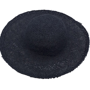 May include: A black woven sun hat with a wide brim.