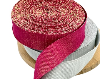 1 inch Lurex Grosgrain Ribbon for Hat Making and Millinery - 1yard (0,914 m)