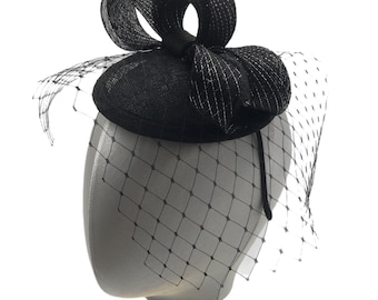 Black Fascinator - Etsy