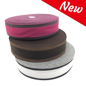 1,58 inch (40mm) Black Stripes and White Millinery Grosgrain Ribbon - 1yard