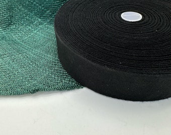 1,58 inch (40mm) Black Millinery Grosgrain Ribbon - 1yard