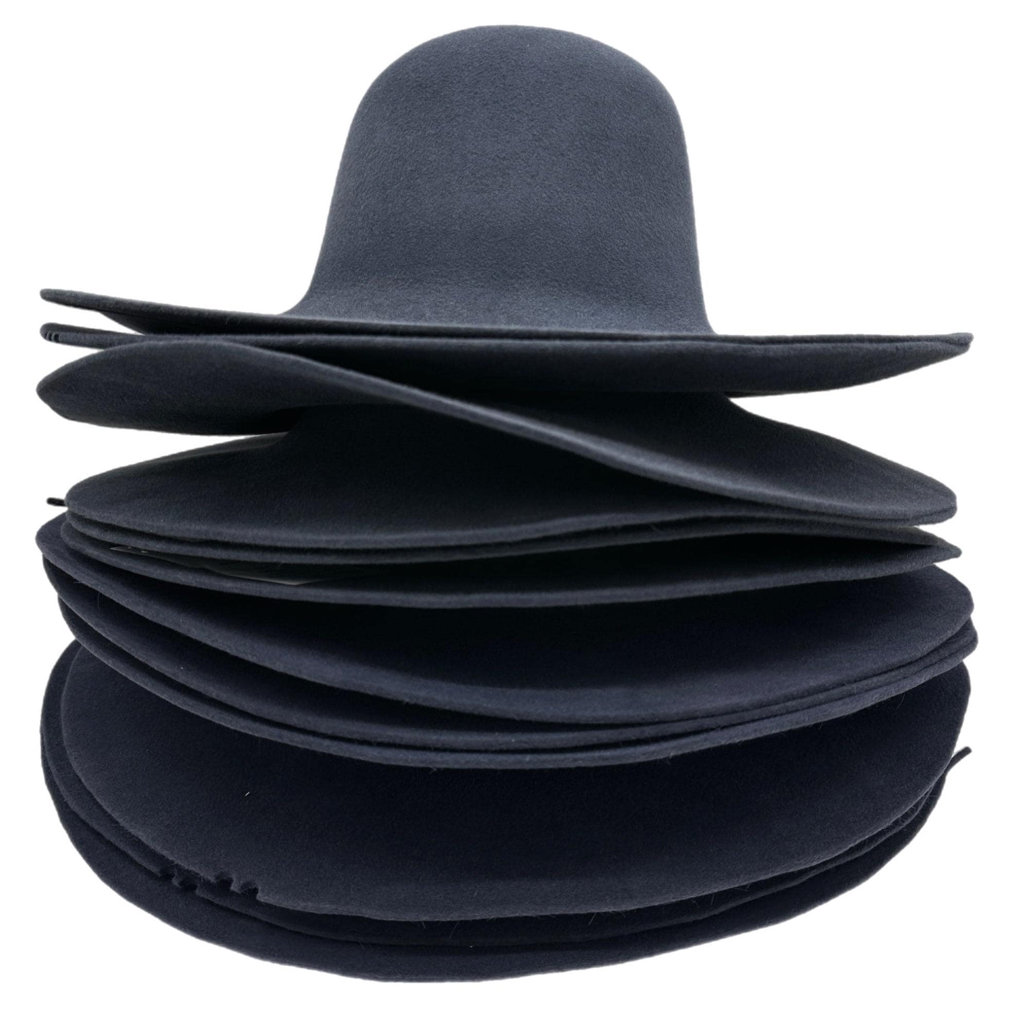 ビーバーハット　グレー ビーバーファーフェルトハット本体 ダークグレー 帽子用品 180g 強化