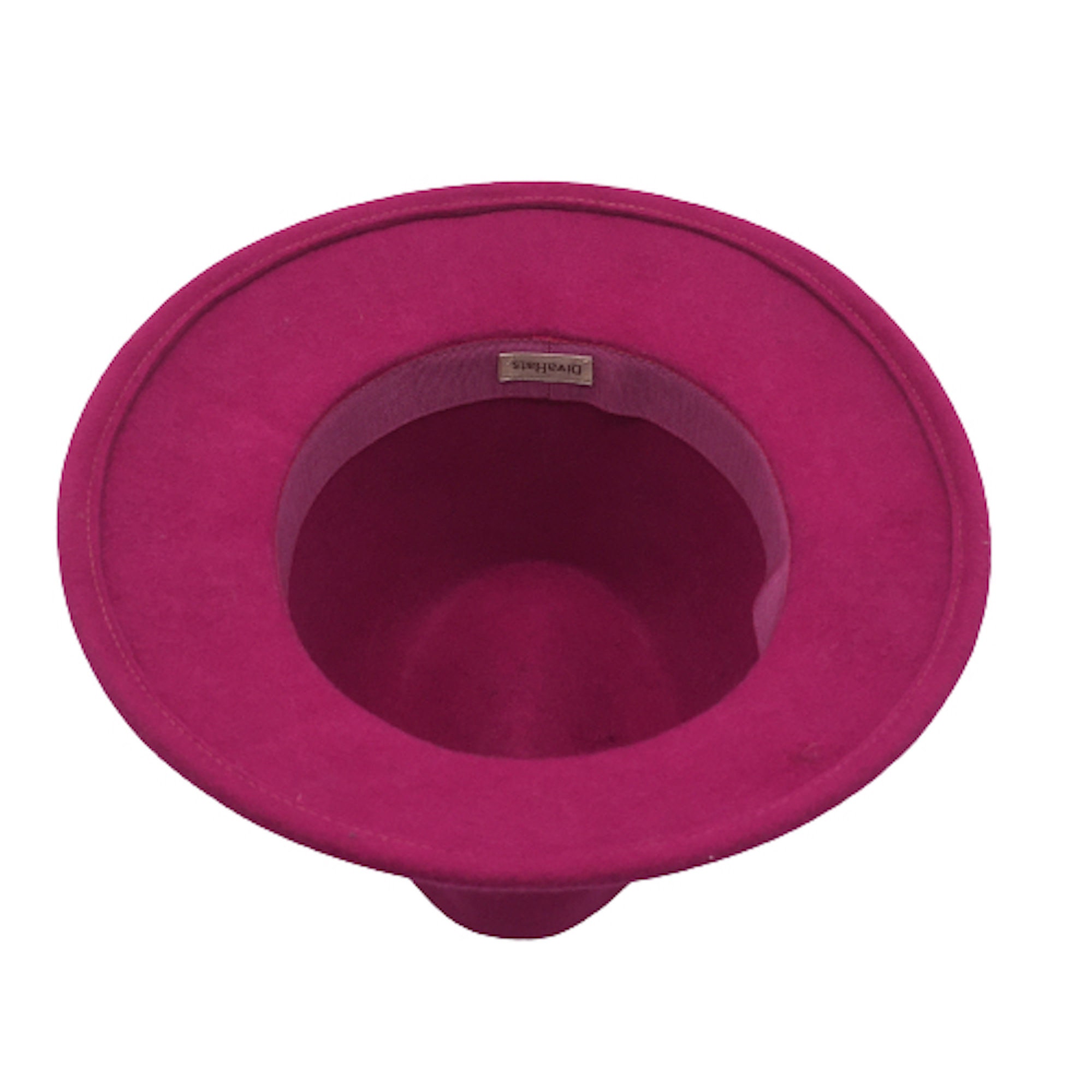 Fuchsia Felt Fedora Hat With Adjustable Leather Hatband 