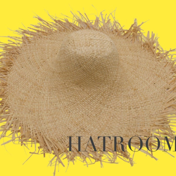 Cuerpos de sombrero Capeline de paja de rafia gigante para sombrerería y fabricación de sombreros