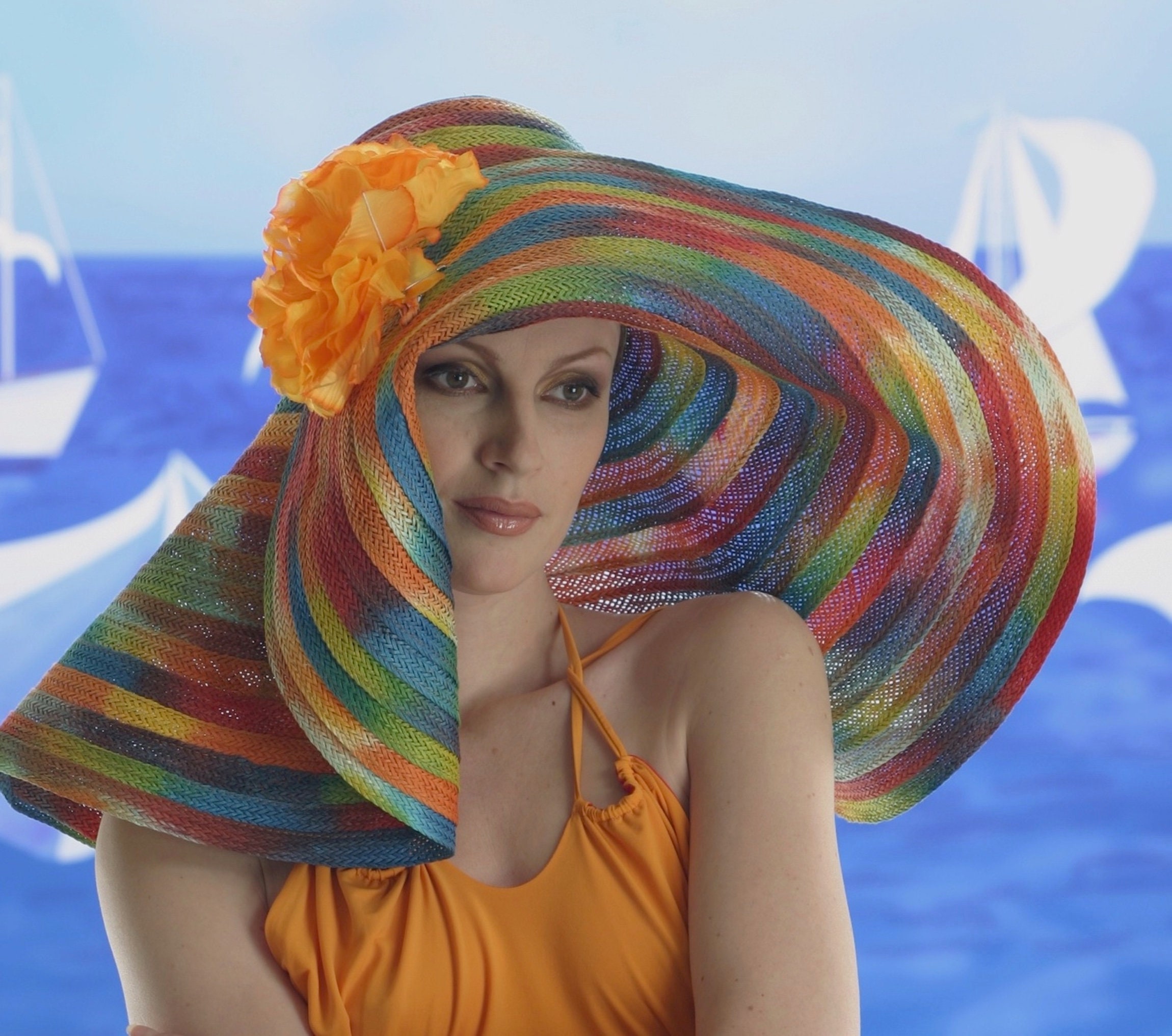 16mm Paper Straw Braid: Black & White Degrade Millinery Hat 