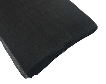 Sinamay Fabric for Millinery Black Not Stiffened Hand-Weave - 1 Meter X 90cm