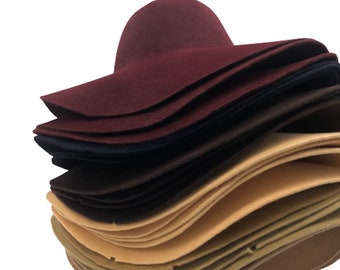 Peleryna z filcu welurowego i miękkiego ronda, materiały do wyrobu kapeluszy
