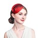 Red Women Fascinator Cocktail Wedding Tea Party Church Hat 