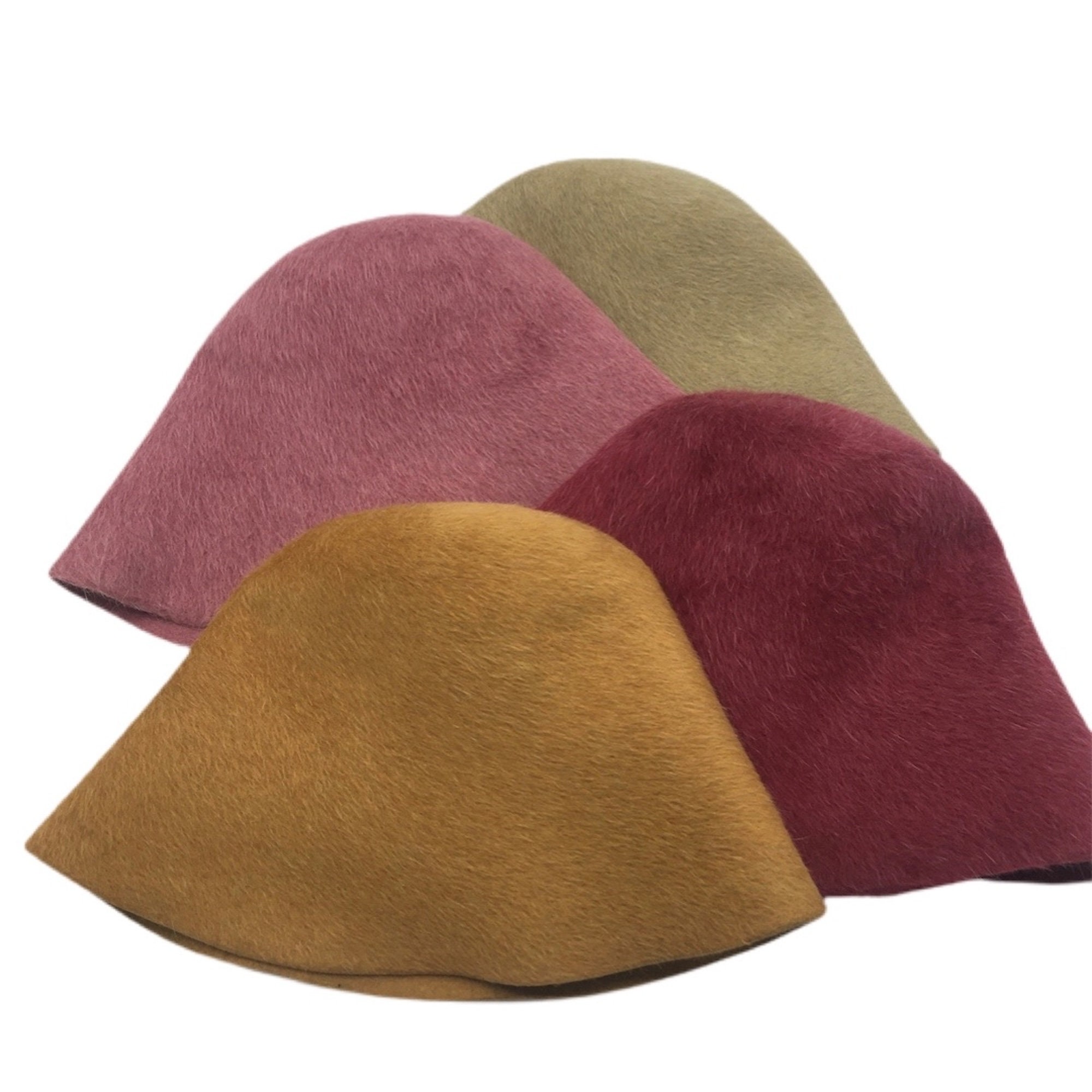 Basketweave Printed Fur Felt Cone Hood Hat Body for Millinery & Hat Making