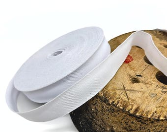 Ruban gros-grain blanc 2,5 cm pour chapellerie et chapellerie - 0,914 m (1 yard)