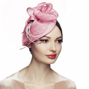 Pink Fascinator Hats for Woman Tea Party Church Headwear