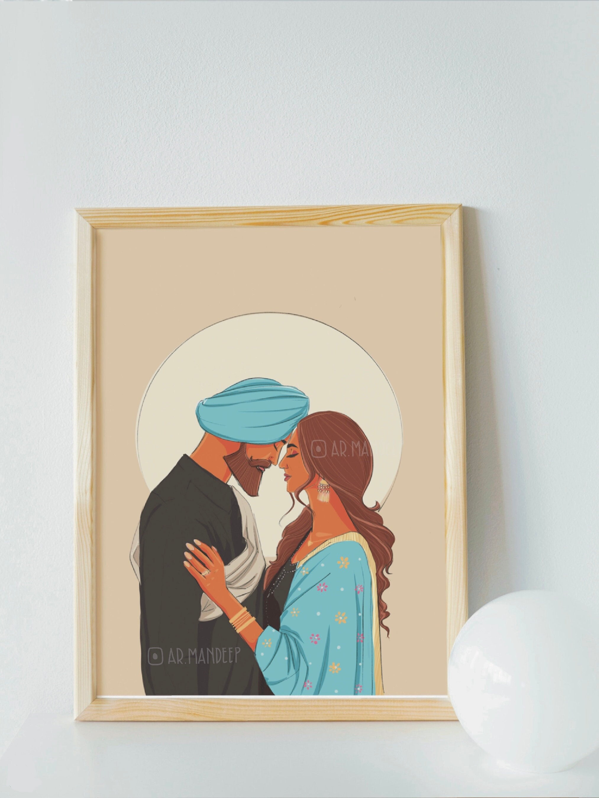 Punjabi Couple Art Print Illustration Wedding Art - Etsy Punjabi Couple Art Print Illustration Wedding Art - Etsy