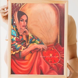 Punjabi Art, Girl, Vintage Potrait