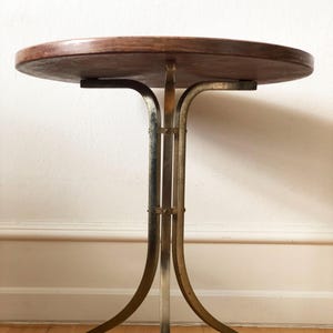 Vintage Marble and Brass Side Table