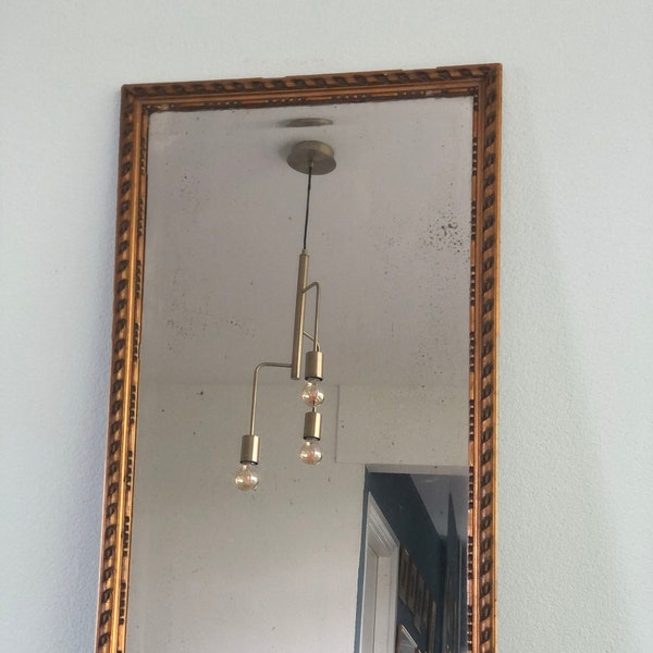 Victoriaanse gesneden en gedetailleerde Giltwood spiegel