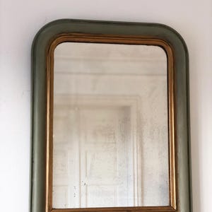 フランスのルイ・フィリップ作、大型アンティークミラー（黒と金、19