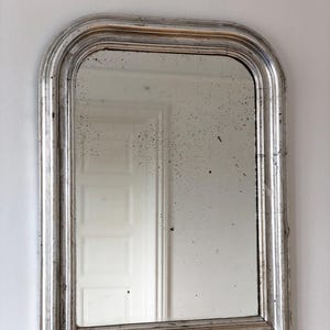 Großer Antiker Louis Philippe Französischer Spiegel aus Silber, Ende des 19