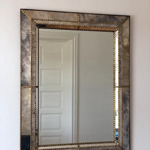 Large Vintage Venetian Mirror Hollywood Regency in Gold Spain 1990s