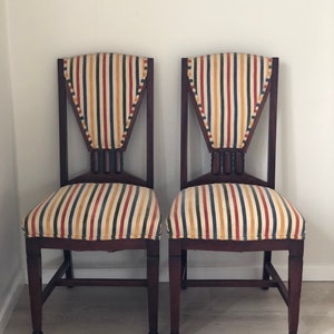 Pair of Art Deco Amsterdam School ‘t Woonhuys Dining Chairs The Netherlands 1930s