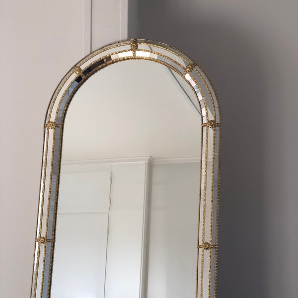 Vintage Venetian Large Mirror Hollywood Regency in Gold Spain 1990s