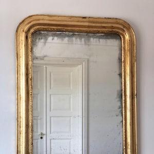 ON HOLD   Large Antique Louis Philippe French Giltwood Mirror Late 19th Century