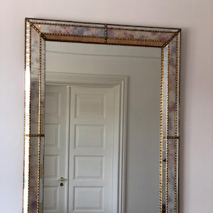 Large Vintage Venetian Mirror Hollywood Regency in Gold Spain 1990s