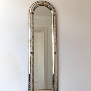 Large Vintage Venetian Full Length Mirror Hollywood Regency in Gold Spain 1990s