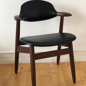 Mid Century teakhouten koehoornstoel Tijsseling jaren 60