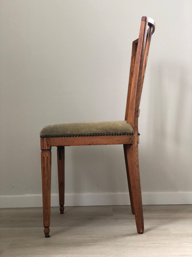 A Pair of Antique Elm Wood Louis XVI Chair 1780 zdjęcie 7