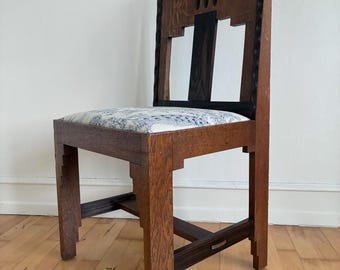 Sedia da pranzo in stile Art Déco olandese, modello Amsterdam School, anni '20.