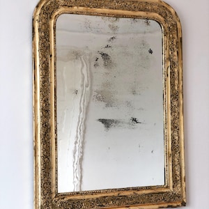 Large Antique Louis Philippe French Giltwood Mirror Late 19th Century