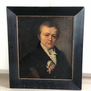 Retrato al óleo holandés antiguo de un noble